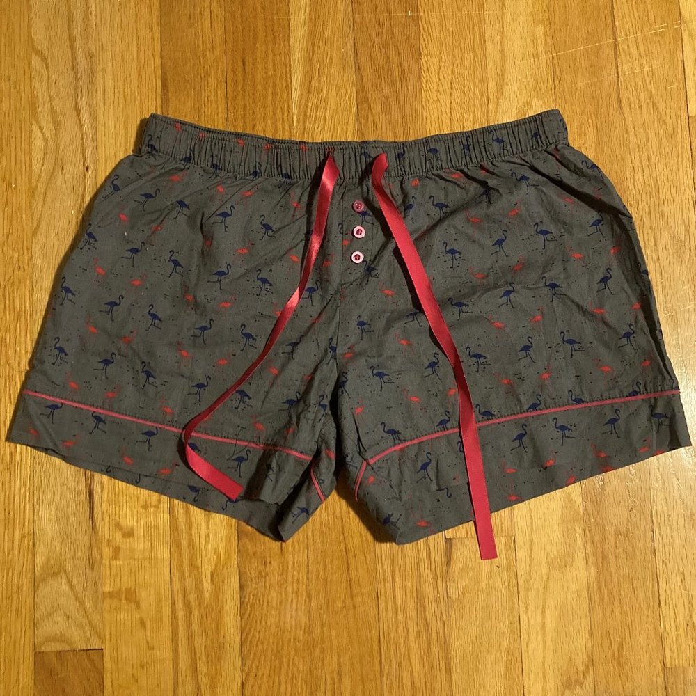 Women's Bottoms Out Gal Flamingo Print Drawstring Lounge Shorts